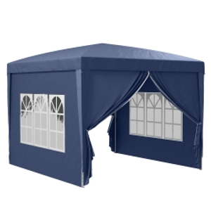 Outsunny 3 x 3(m) Pop Up Gazebo, Water and UV Resistant Party Tent Camping Canopy Marquee with Carry Bag, Blue