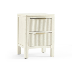 Wren White Painted Solid Oak 2 Drawer Bedside Table
