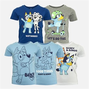 Bluey Kids Ronin Five Pack T-Shirts Multi