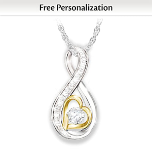 Genuine Diamond Unwavering Support USMC Pendant Necklace