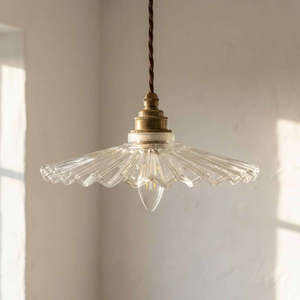 Fluted Fan Glass Pendant Light