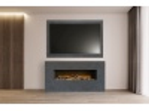 Acantha Bloc Pre-Built Fully Inset Media Wall Suite & TV Board in Slate Effect
