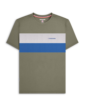 Lambretta Mens Panelled Casual T-Shirt - M / Khaki