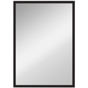 HOMCOM Espejo Rectangular de Baño 50x70 cm Espejo de Pared Decorativo para Salón Entrada Pasillo Horizontal o Vertical Negro