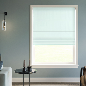 Akoya Faux Silk, Lustre Ice Blue - Roman Blind
