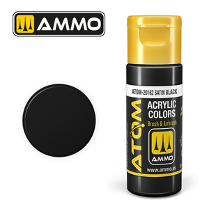 ATOM COLOR Satin Black 20ml Model Paint Ammo by Mig 20162