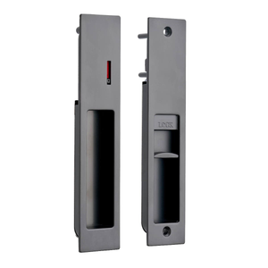Rectangular Sliding Door / Pocket Door Lock Set - Matte Black - Security Solutions