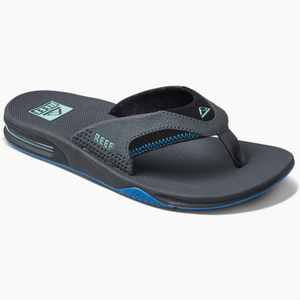 Reef Mens Fanning Flip Flops - 10 UK / Gunmetal/Ocean