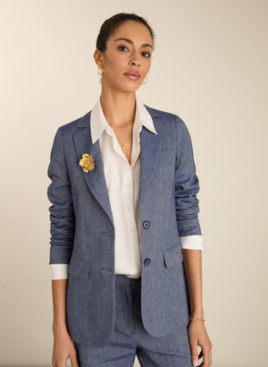 Stina Linen Blazer - UK 12 | EU 38 | US 08 / Indigo