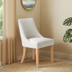Zola Chair in Conway Stone Fabric with Oak leg