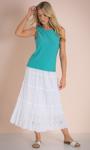 Sleeveless Textured Top - Aqua