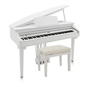 GDP-200 Piano de Cola Digital con Banqueta Gear4music, Blanco Brillo
