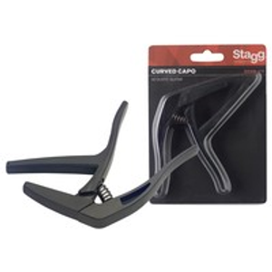 Stagg curvo gatilho Capo para guitarra acústica & guitarra, Preto