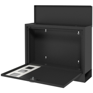 HOMCOM Wall Mounted Letterbox, Weatherproof Post Box, Modern Mailbox with 2 Keys and Viewing Windows, Easy to Install