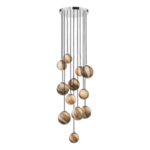 Dar Mikara 12 Light Cluster Pendant Planet Glass 2.5m