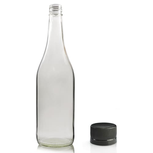 750ml Clear Glass Juice Bottle With MCA Screw Cap - Black