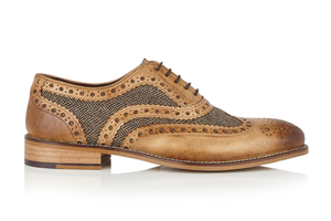 TAN BROWN TWEED OXFORD BROGUES