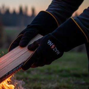 Mazona Stoves wood burner heat Resistant pair of black gloves
