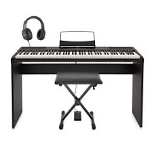 SDP-2 Digital Upright Piano by Gear4music, Bench Pack, Black