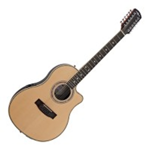 12 String Electro Acoustic Roundback Guitar by Gear4music, Natural