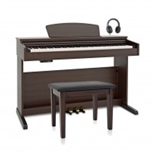 DP-10X Digital Piano by Gear4music & Piano Stool Pack, Dark RW