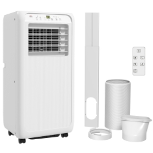 HOMCOM 9,000 BTU Mobile Air Conditioner for Room up to 28m², with Dehumidifier, 24H Timer, Wheels, Window Mount Kit