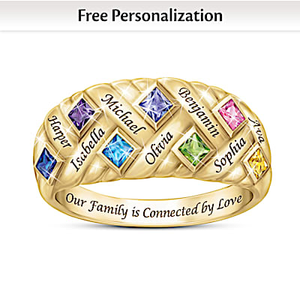 Golden Tapestry Of Love Personalized Ring