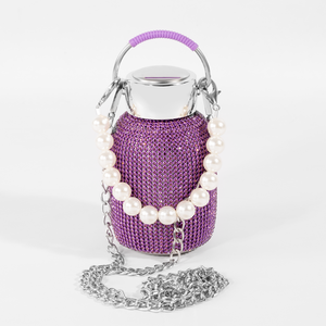 SWIG Lilac Glitz Water Bottle With Chain 270mL