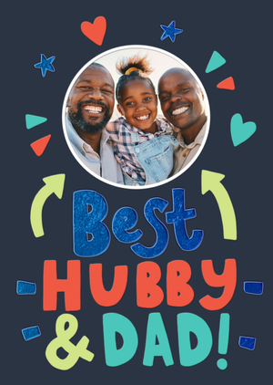 Best Hubby And Dad Photo Upload Card