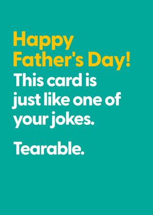 Funny Terrible Dad Jokes Pun Father's Day Card