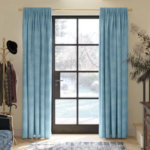 Florence Faux Suede, Cloud Blue - Made to Measure Curtains