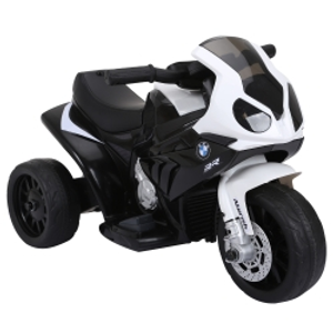 HOMCOM Moto Eléctrica para Niños de 18-36 Meses con Licencia BMW S1000RR con Velocidad 2,5 km/h Carga 20 kg 66x37x44 cm Negro