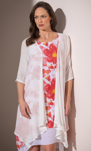 Longline Lightweight Waterfall Cover Up - White