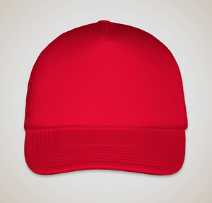 Mega Cap Five-Panel Foam Snapback Trucker Hat - Red