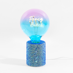 Glitz Neon Lamp Blue 'Fancy B*tch' 23.5 cm