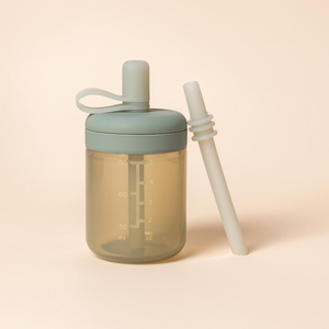 Classic / Sage Silicone Training Cup with Straw
