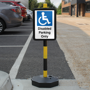 Temporary Signpost - Disabled Parking On 210 x 297 mm (A4) - 3mm Reflective Alumi