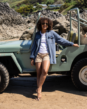 Maddie - Womens Oversized Shirt - Blue