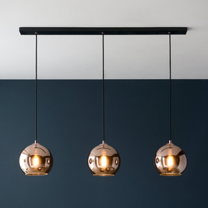 Endon Boli 3lt Bar Pendant Copper Mirrored Glass