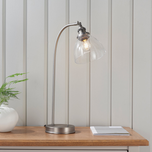 Endon Hansen Table Lamp Brushed Silver