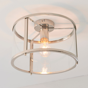 Endon Hopton Flush Ceiling Light Nickel