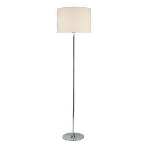 Dar Delta Floor Lamp Polished Chrome With Shade