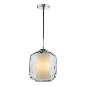 Dar Majella Pendant Polished Chrome and Smoked Glass