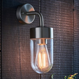 Endon North Outdoor Wall Light Brushed Stainless Steel