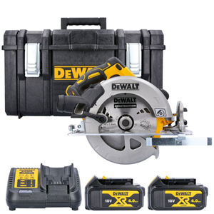 DeWalt DCS570N 18V XR Cordless Brushless 184mm Circular Saw With 2 x 4.0Ah Batteries, Charger & Case