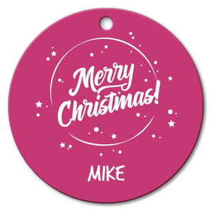 Merry Christmas Round Porcelain Ornament