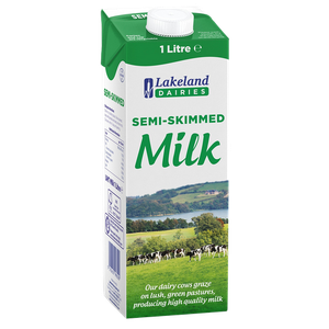 Lakeland DAIRIES UHT Semi Skimmed Milk 1.5 % 1 L Pack of 12
