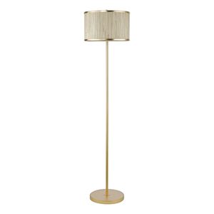 Dar Fenella Floor Lamp Gold Leaf and Seagrass