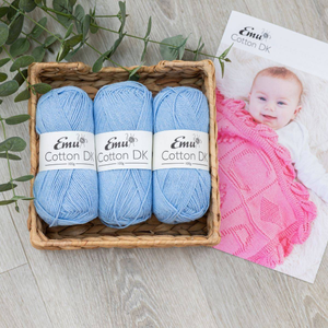 ABC Blanket in Emu Cotton DK Bundle - Bluebell