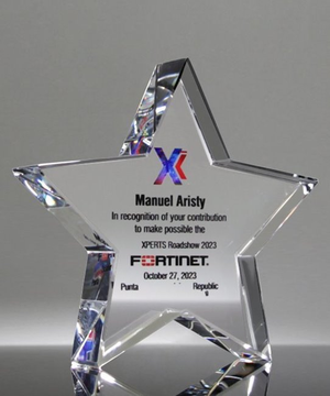 Optic Crystal Star Award - Full Color Imprint